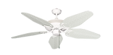 Atlantis Outdoor Ceiling Fan in Pure White with Pure White ABS Weave Style Blades
