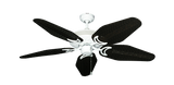 Atlantis Outdoor Ceiling Fan in Pure White with Oil Rubbed Bronze ABS Weave Style Blades
