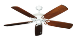 Atlantis Outdoor Ceiling Fan in Pure White with Arbor 450 Blades in Cherry