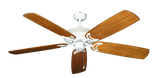 Atlantis Outdoor Ceiling Fan in Pure White with Arbor 450 Blades in Oak