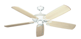 Atlantis Outdoor Ceiling Fan in Pure White Bronze with Arbor 450 Blades in Whitewash