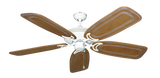 Atlantis Outdoor Ceiling Fan in Pure White with Arbor 800 Blades in Pecan