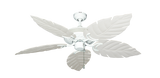 Atlantis Ceiling Fan inPure White with Pure White Venetian leaf blades