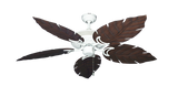 Atlantis Ceiling Fan in Pure White with Oil Rubbed Bronze Venetian leaf blades