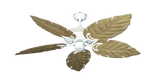 Atlantis Ceiling Fan in Pure White with Walnut Venetian leaf blades