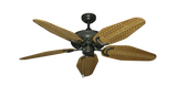Atlantis Outdoor Ceiling Fan in Oil Rubbed Bronze with Walnut ABS Weave Style Blades