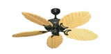 Atlantis ceiling fan in Oil Rubbed Bronze with 52 inch Carved Arbor Wood Leaf Blades - Maple