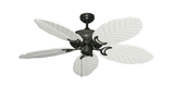 Atlantis ceiling fan in Oil Rubbed Bronze with 52 inch Carved Arbor Wood Leaf Blades - Pure White