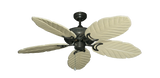 Atlantis ceiling fan in Oil Rubbed Bronze with 52 inch Carved Arbor Wood Leaf Blades - Whitewash