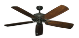 Atlantis Outdoor Ceiling Fan in Oil Rubbed Bronze with Arbor 450 Blades in Dark Walnut