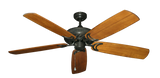 Atlantis Outdoor Ceiling Fan in Oil Rubbed Bronze with Arbor 450 Blades in Oak