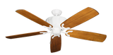 Pure White Centurion Ceiling Fan with Arbor 450 Oak Blades