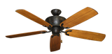 Oil Rubbed Bronze Centurion Ceiling Fan with Arbor 450 Oak Blades