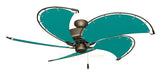 52 inch Antique Bronze Dixie Belle Ceiling Fan - Sunbrella Persian Green Canvas Blades
