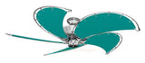 52 inch Chrome Dixie Belle Ceiling Fan - Sunbrella Persian Green Canvas Blades