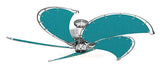 52 inch Chrome Dixie Belle Ceiling Fan - Sunbrella Turquoise Canvas Blades