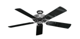 Dixie Belle ceiling fan in Chrome with Black Gloss Blades