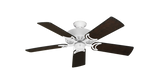 Dixie Belle traditional ceiling fan in Pure White with 44 inch Distressed Walnut blades