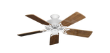 Dixie Belle traditional ceiling fan in Pure White with 44 inch Mahogany Gloss blades