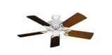 Dixie Belle traditional ceiling fan in Pure White with 44 inch Natural Cherry Matte blades