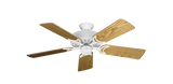 Dixie Belle traditional ceiling fan in Pure White with 44 inch Oak Gloss blades