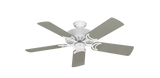 Dixie Belle traditional ceiling fan in Pure White with 44 inch Satin Steel blades