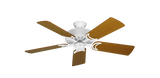 Dixie Belle traditional ceiling fan in Pure White with 44 inch Teak Matte blades