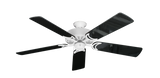 Dixie Belle traditional ceiling fan in Pure White with 52 inch Black Gloss Blades