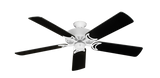 Dixie Belle traditional ceiling fan in Pure White with 52 inch Black Matte Blades