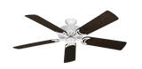 Dixie Belle traditional ceiling fan in Pure White with 52 inch Distressed Walnut Blades