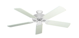 Dixie Belle traditional ceiling fan in Pure White with 52 inch Navajo White Matte Blades