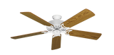 Dixie Belle traditional ceiling fan in Pure White with 52 inch Oak Matte Blades