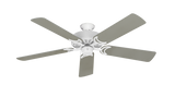 Dixie Belle traditional ceiling fan in Pure White with 52 inch Satin Steel Blades
