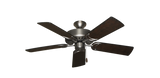 Dixie Belle traditional ceiling fan in Satin Steel with 44 inch Distressed Walnut blades