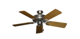 Dixie Belle traditional ceiling fan in Satin Steel with 44 inch Light Oak Matte blades
