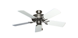 Dixie Belle traditional ceiling fan in Satin Steel with 44 inch Pure White Gloss blades
