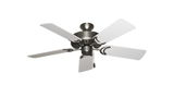 Dixie Belle traditional ceiling fan in Satin Steel with 44 inch Pure White Matte blades