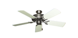 Dixie Belle traditional ceiling fan in Satin Steel with 44 inch White Gloss blades