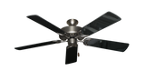 Dixie Belle traditional ceiling fan in Satin Steel with 52 inch Black Gloss blades