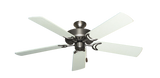 Dixie Belle traditional ceiling fan in Satin Steel with 52 inch Navajo White blades