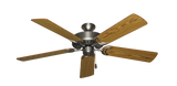 Dixie Belle traditional ceiling fan in Satin Steel with 52 inch Oak Matte blades