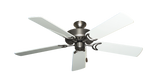 Dixie Belle traditional ceiling fan in Satin Steel with 52 inch Pure White Gloss blades