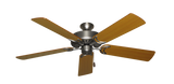 Dixie Belle traditional ceiling fan in Satin Steel with 52 inch Teak Matte blades