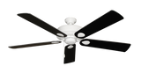 60 inch Futura Ceiling Fan in Pure White with Black Matte Blades
