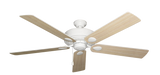 60 inch Futura Ceiling Fan in Pure White with Bleached Oak Matte Blades