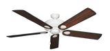 60 inch Futura Ceiling Fan in Pure White with Burnt Cherry Blades