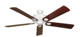 60 inch Futura Ceiling Fan in Pure White with Cherrywood Matte Blades