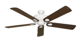 60 inch Futura Ceiling Fan in Pure White with Distressed Walnut Blades