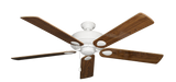 60 inch Futura Ceiling Fan in Pure White with Mahogany Gloss Blades