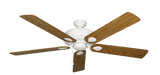 60 inch Futura Ceiling Fan in Pure White with Oak Gloss Blades